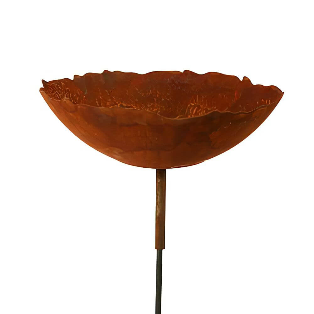 Runde Rost Schale mit Stab aus Eisen für den Garten - Wiana