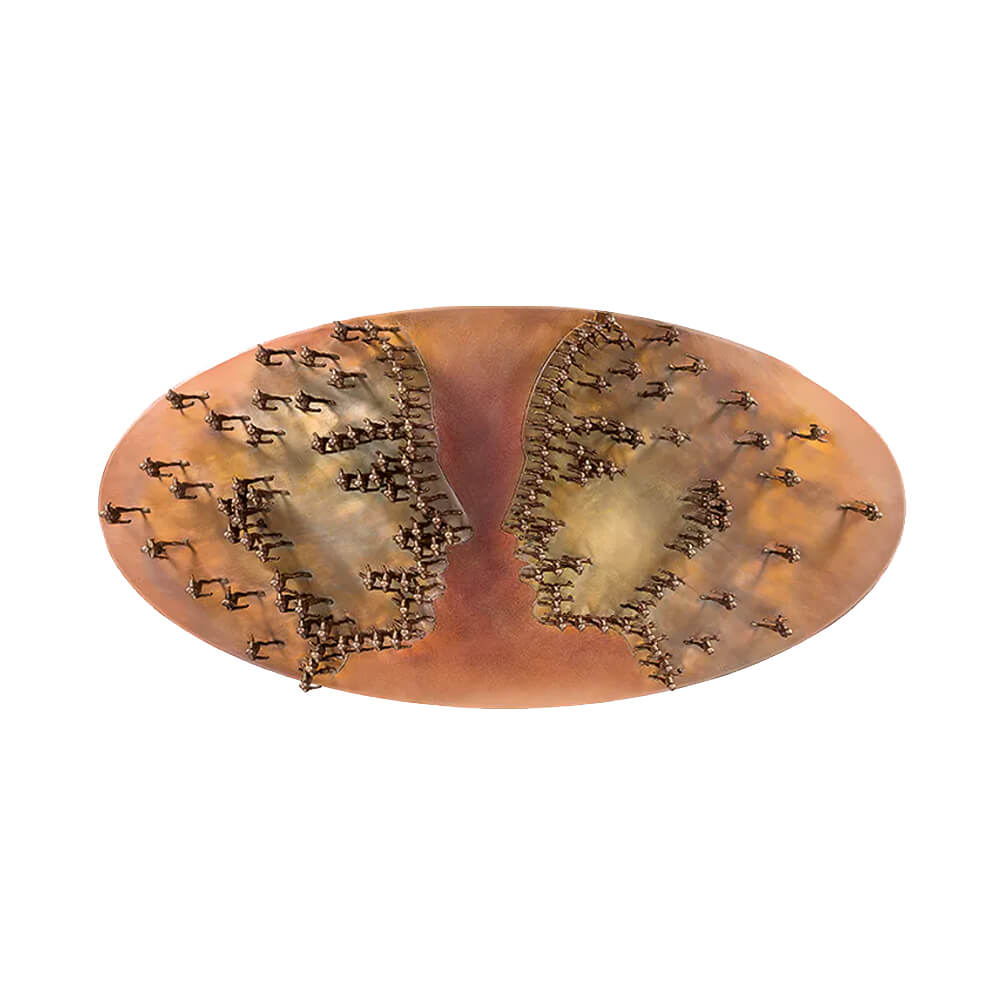 Wandrelief Menschenmenge - Bronzeskulptur limitiert - Gendered Dialogue