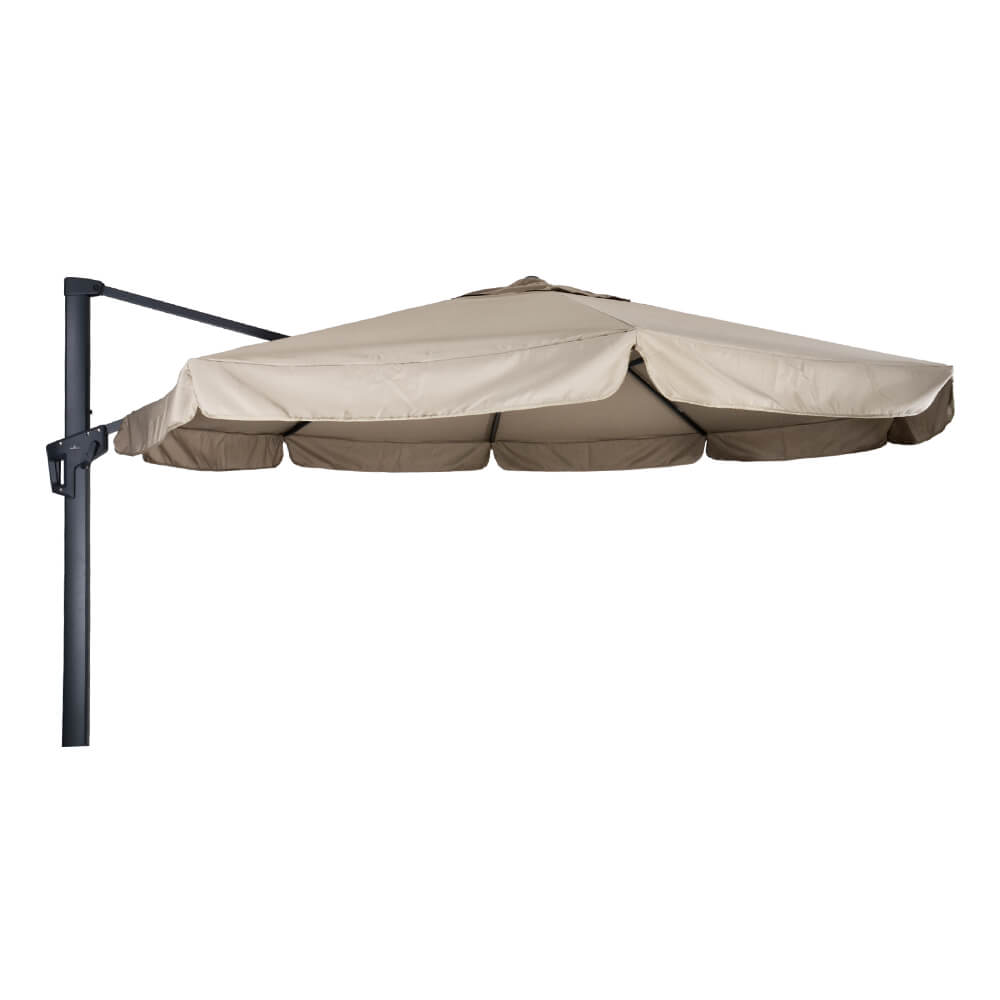 Großer Ampelschirm mit Volant - 350cm - Ampelschirm Zedu / Ecru