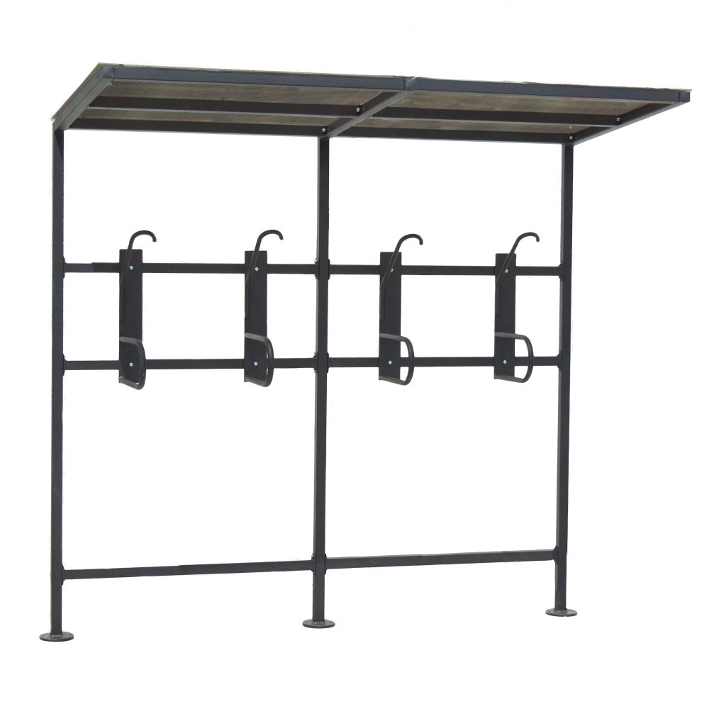 Metall-Fahrradständer überdacht zum vertikalen Abstellen - Frekja / Grün