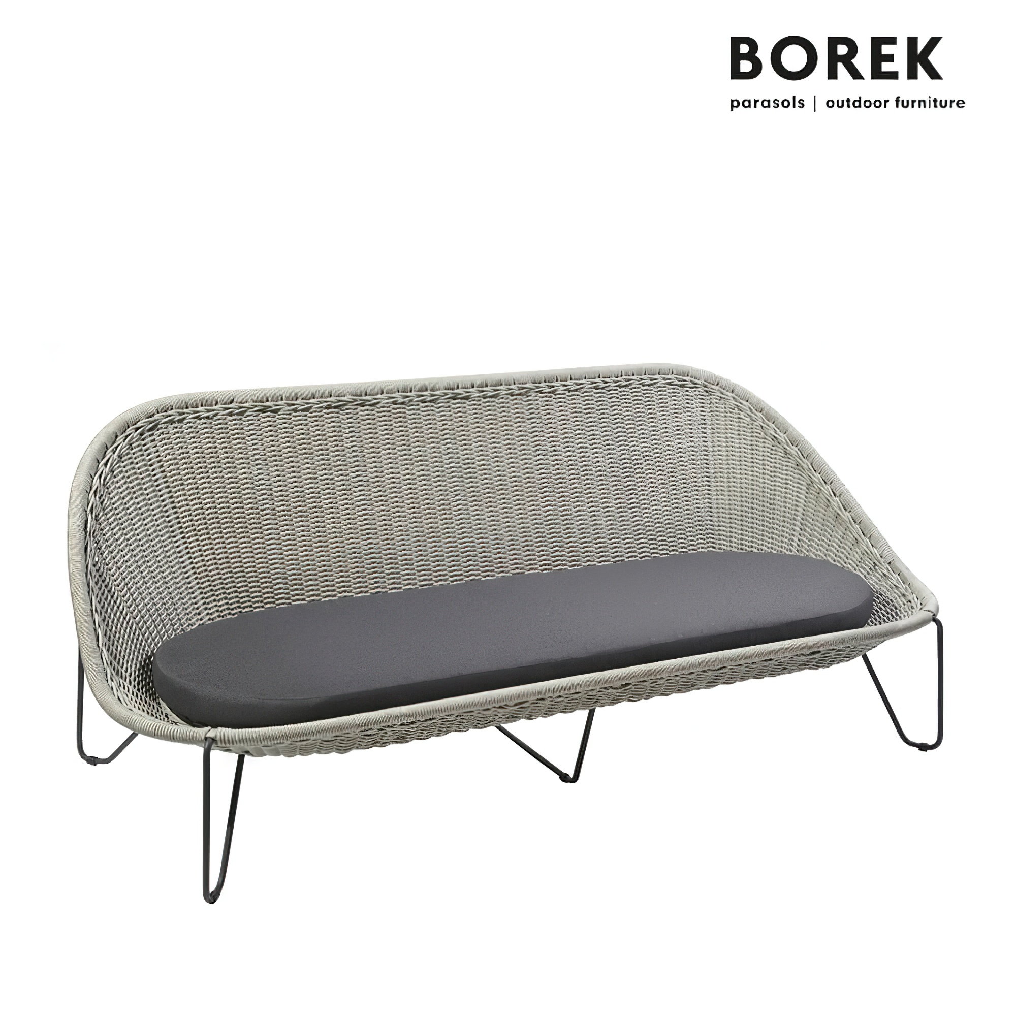 Gartensofa von Borek - Edelstahl - mit Polster Auflage - grau - Pasturo Sofa