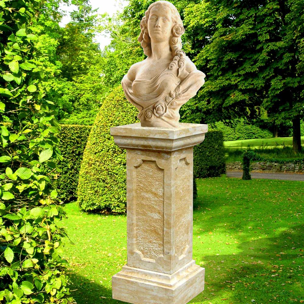 Garten Deko Stein Podest - Savona / Portland weiß