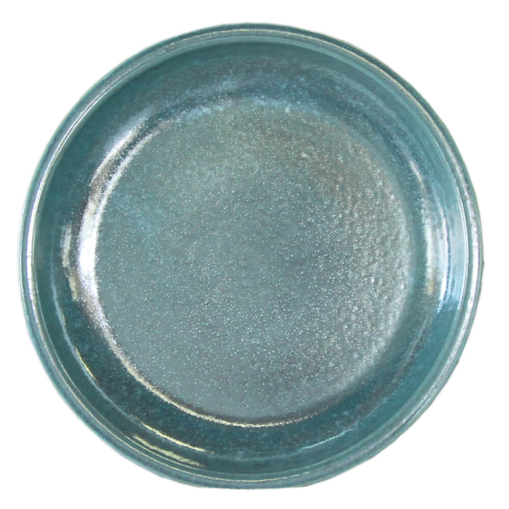 Piastra rotonda decorativa in vetro turchese, ideale per mobili da giardino o tavoli da giardino