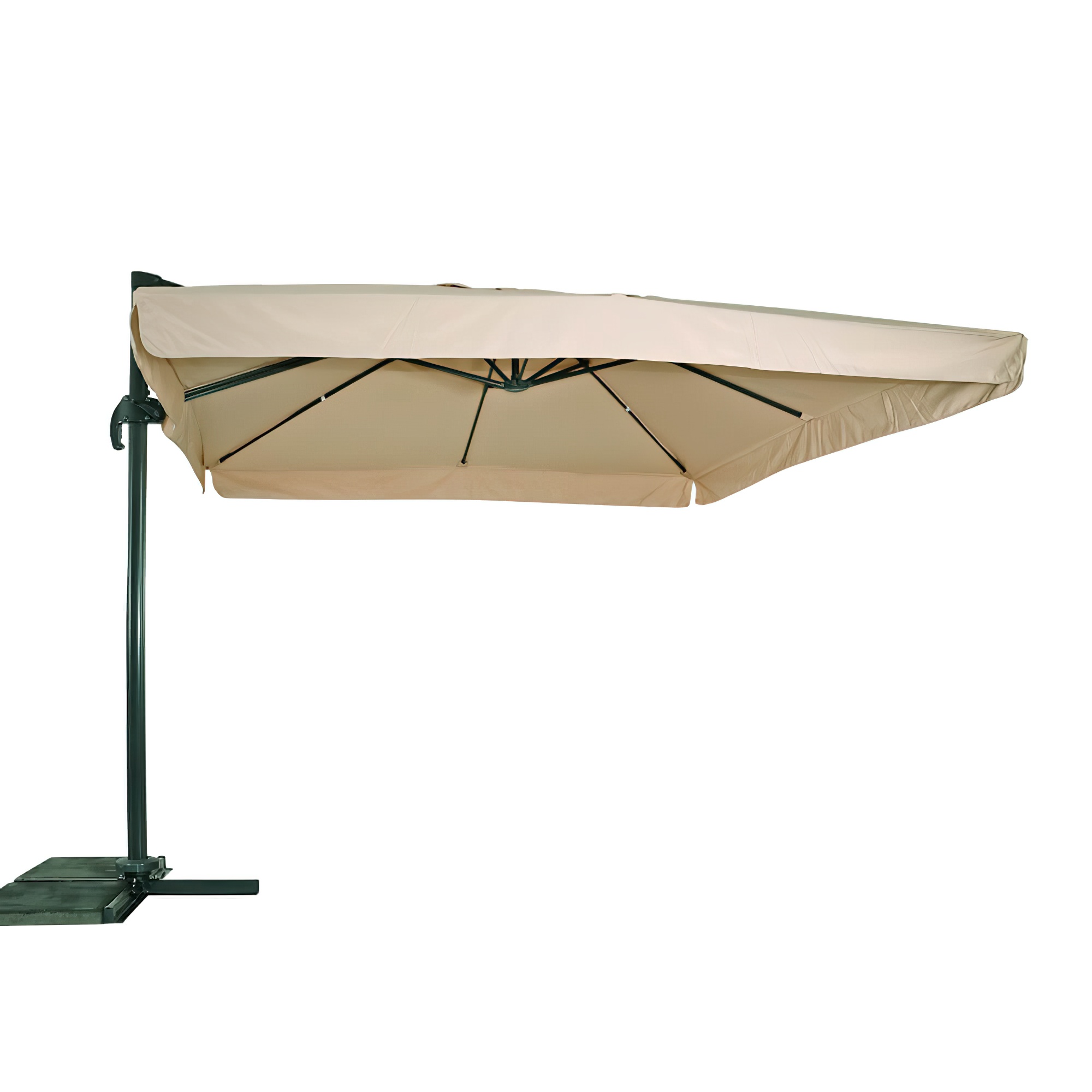 Eckiger Ampelschirm 300x300cm mit Volant - Ampelschirm Pino / Ecru