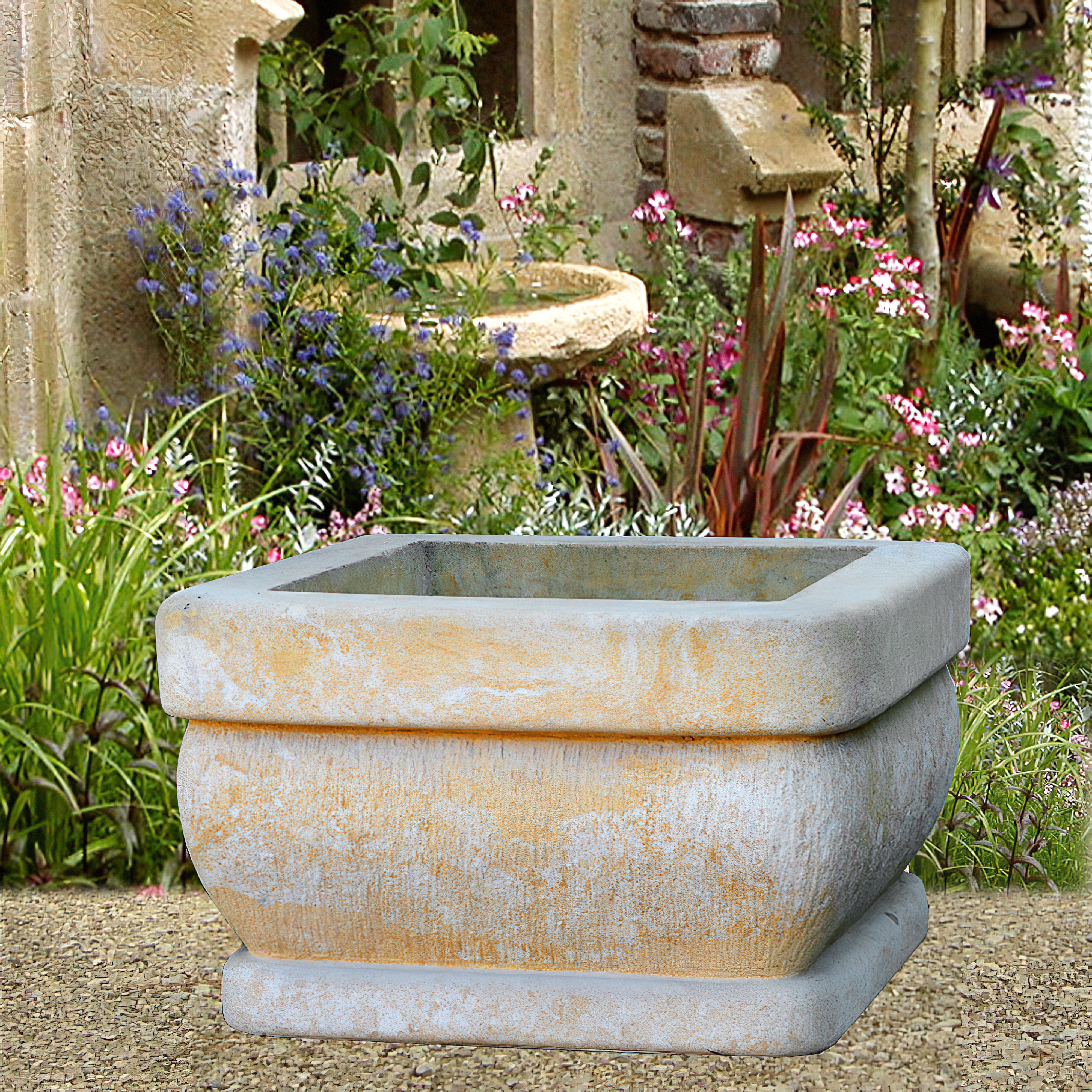 Kleiner Sandstein Pflanztrog - Slavia / Portland weiß
