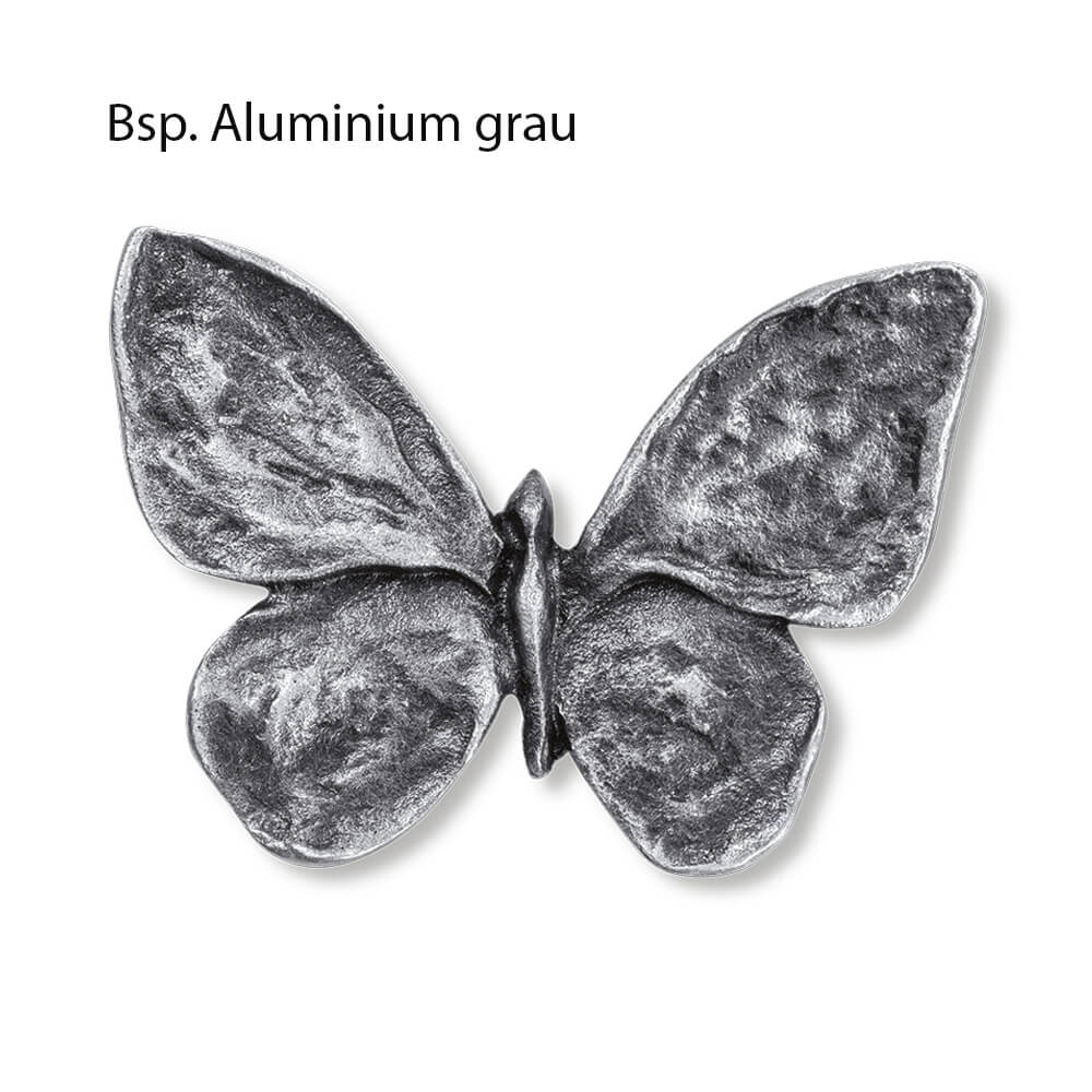 Figura di farfalla in alluminio grigio come decorazione da giardino esclusiva