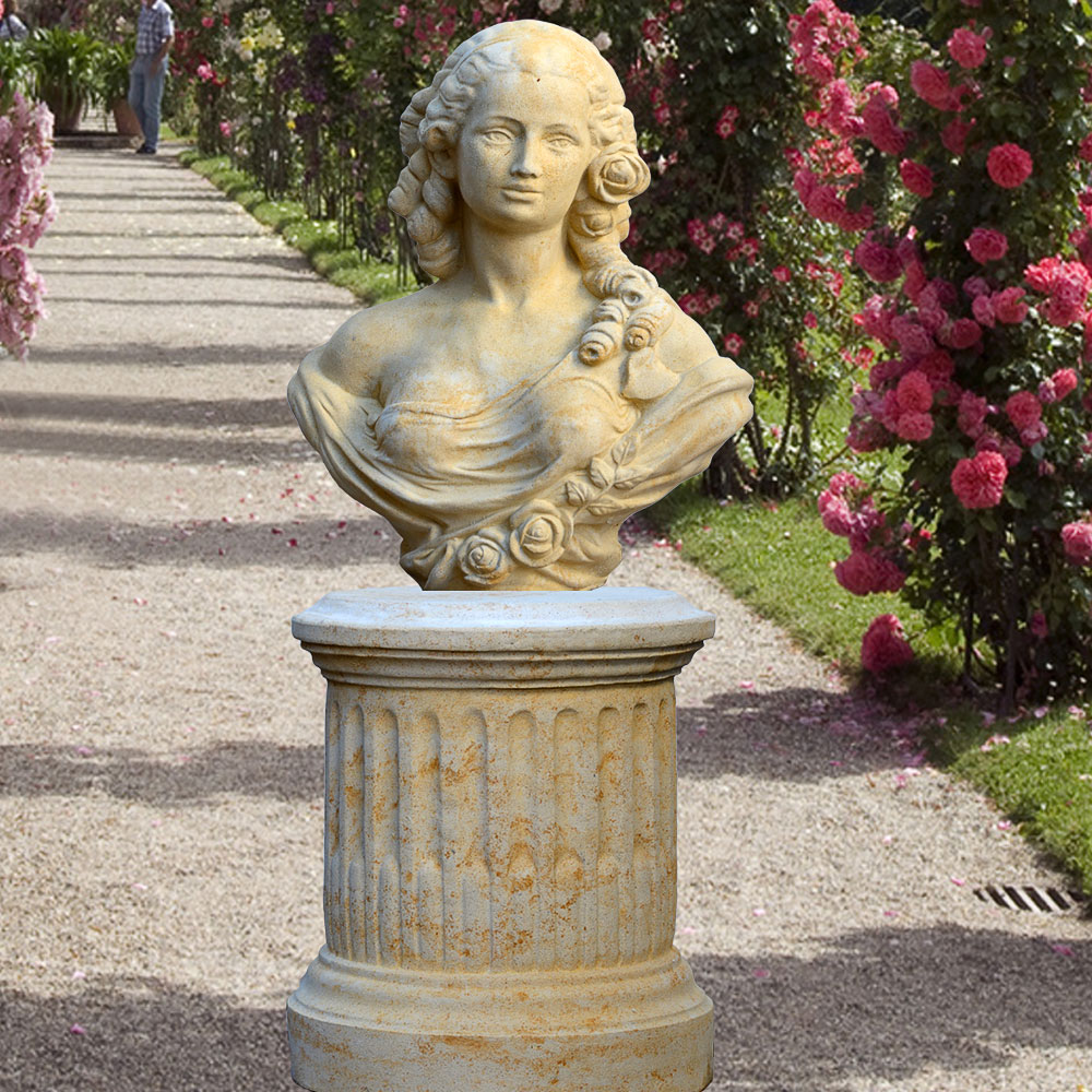 Gartensockel aus Stein rund - Luneville / Portland weiß