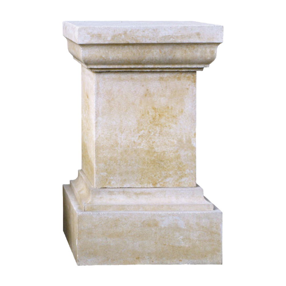 Eckiger Sockel im zeitlosen Design aus Steinguss - Pilastro / Portland weiß