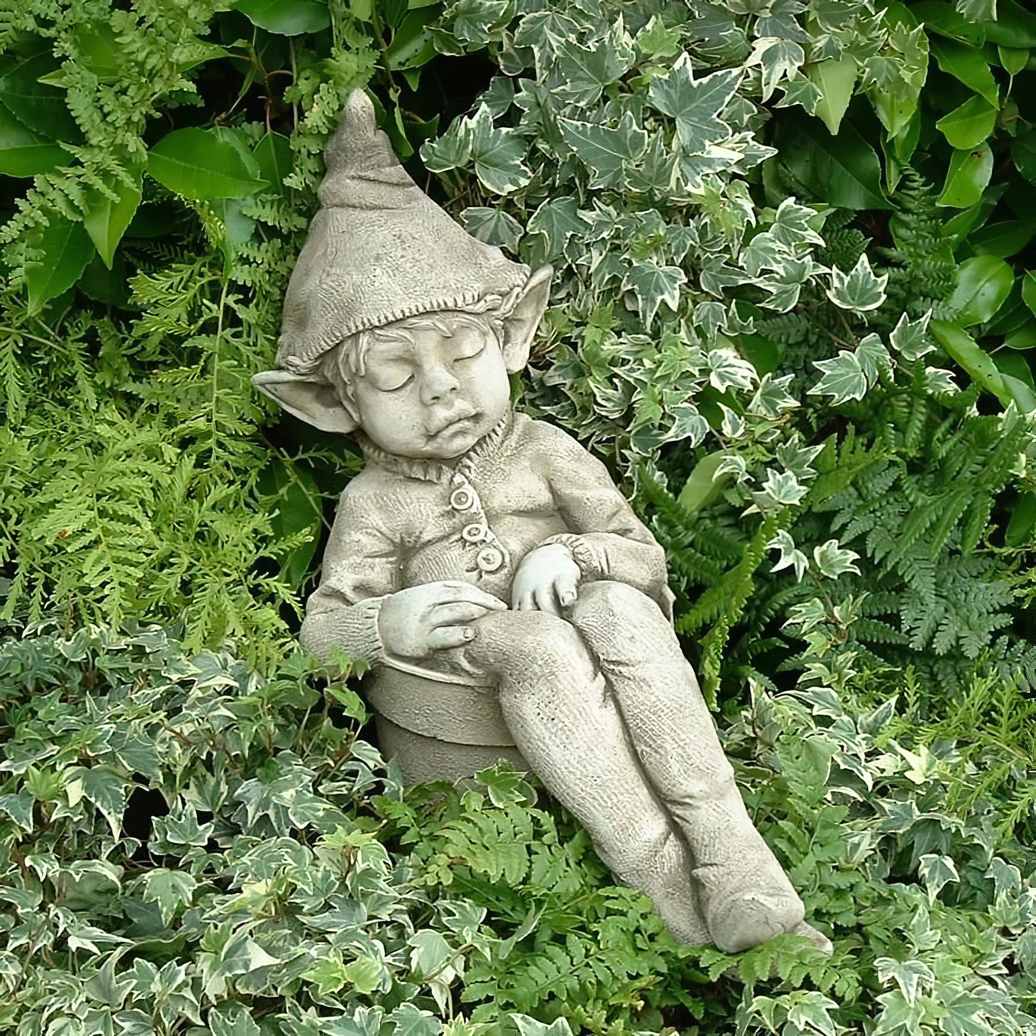 Schlafender Wichtel Joe - Steinguss Gartenfigur