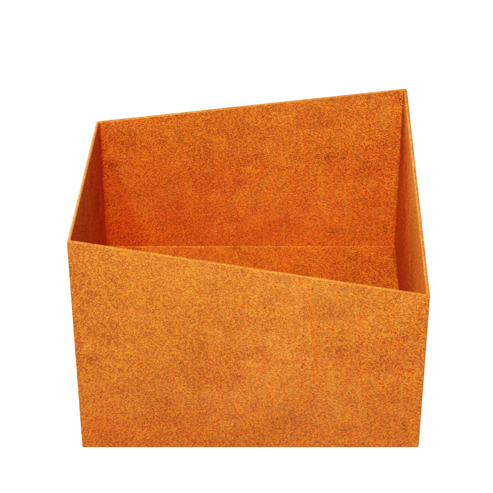 Moderner trapezförmiger Corten Feuerkorb für Garten & Terrasse