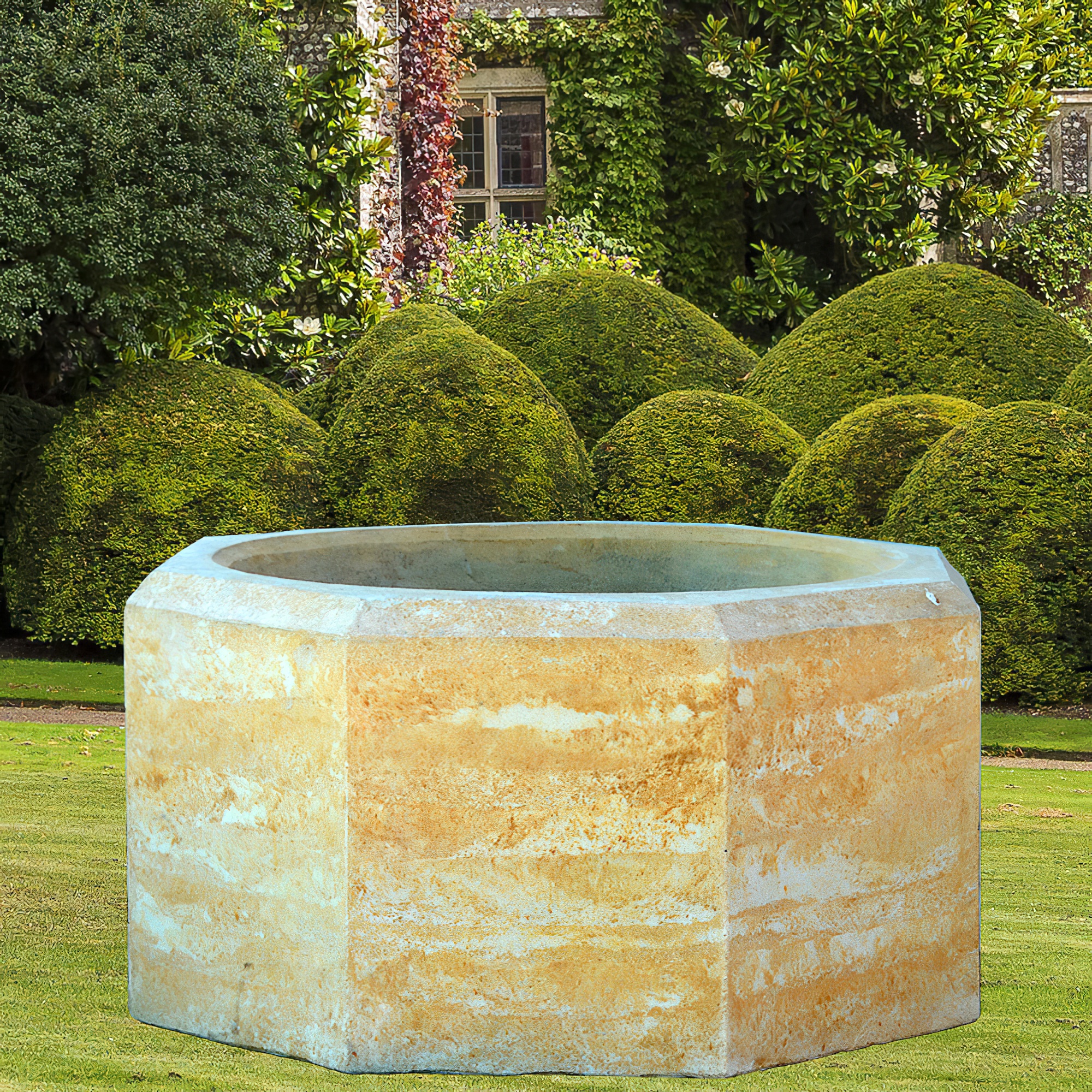 Großer Beton Pflanzkübel - Romana / Portland weiß