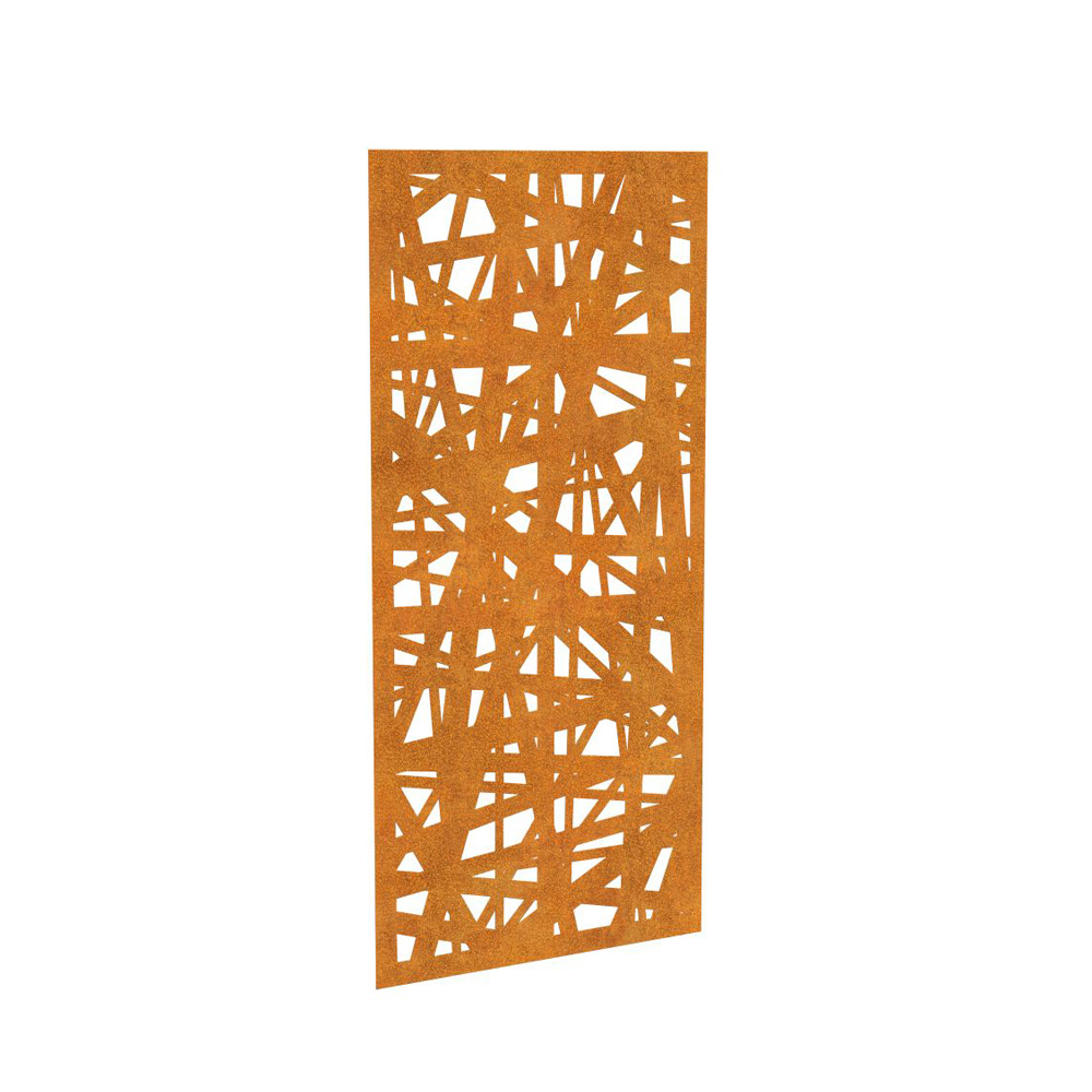 Cortenstahl Sichtschutzwand im abstrakten Design