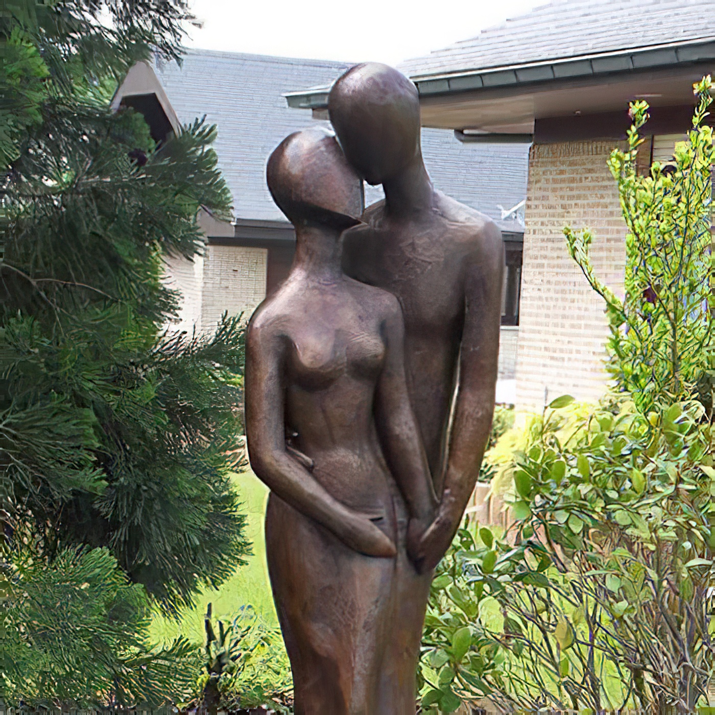 Moderne Bronze Plastik - Motiv Liebespaar