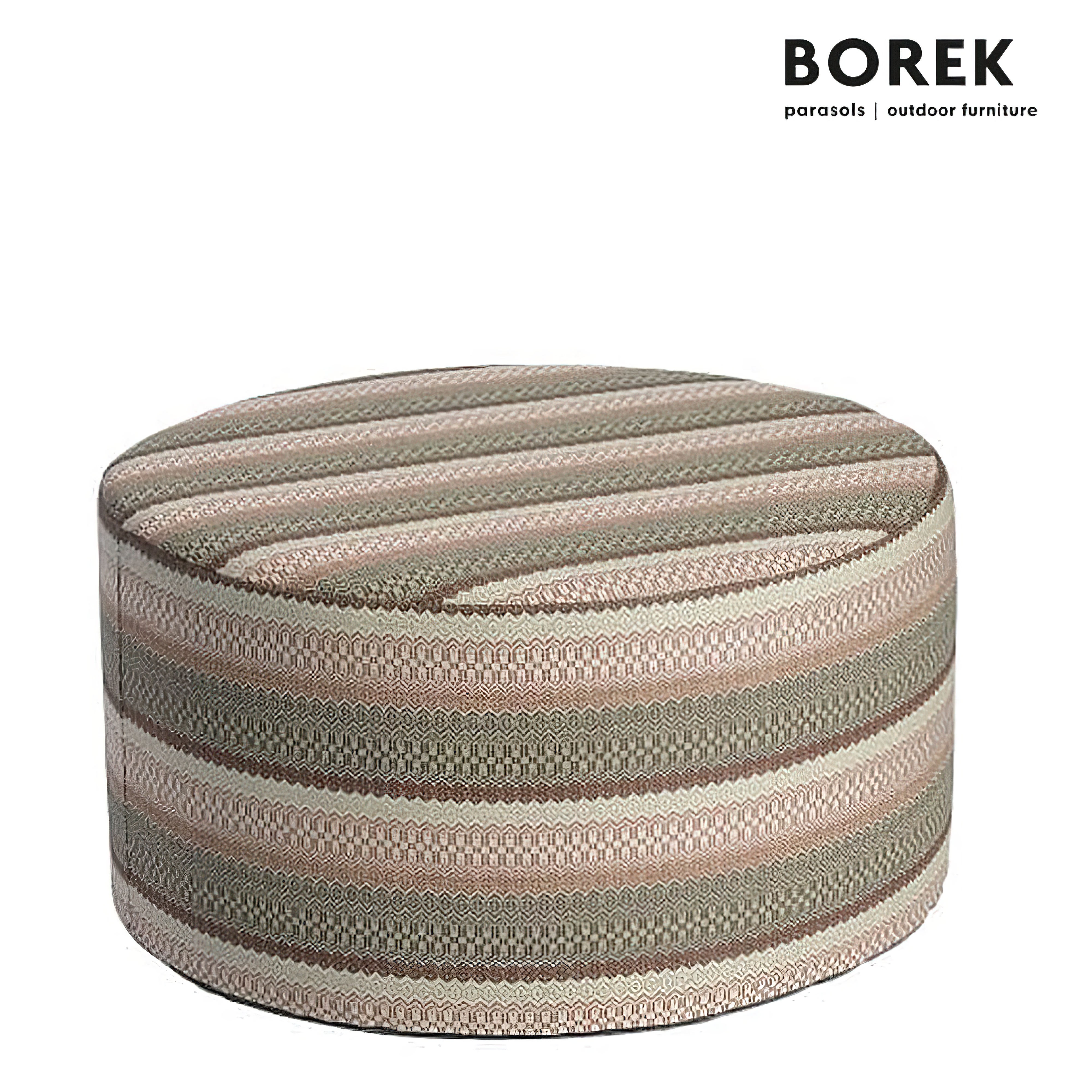Gestreifter Borek Hocker für den Garten aus Outdoorgewebe - Desio Hocker