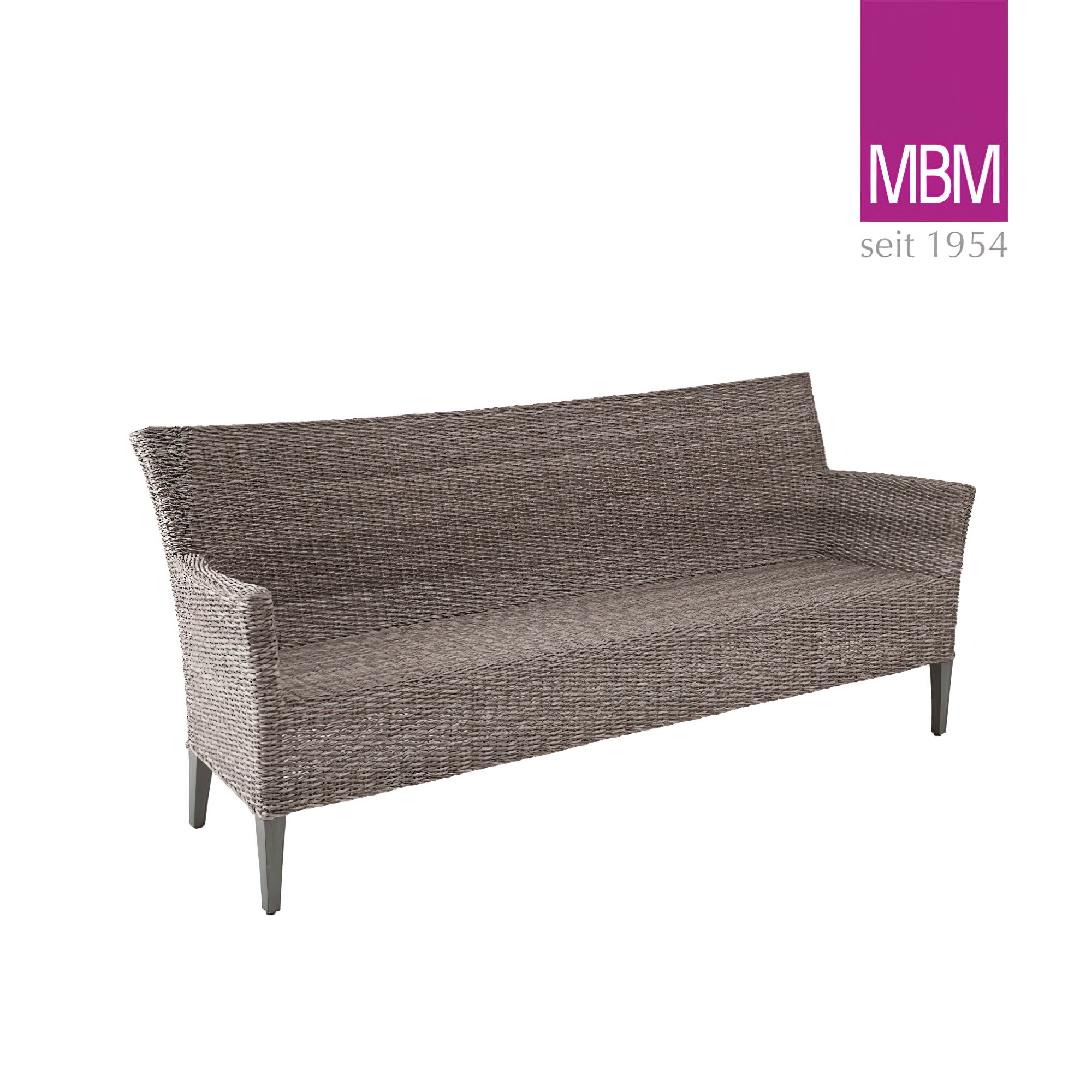 3-Sitzer Gartenbank von MBM - Resysta & Polyrattan - grau - Gartenbank Madrigal / ohne Sitzkissen