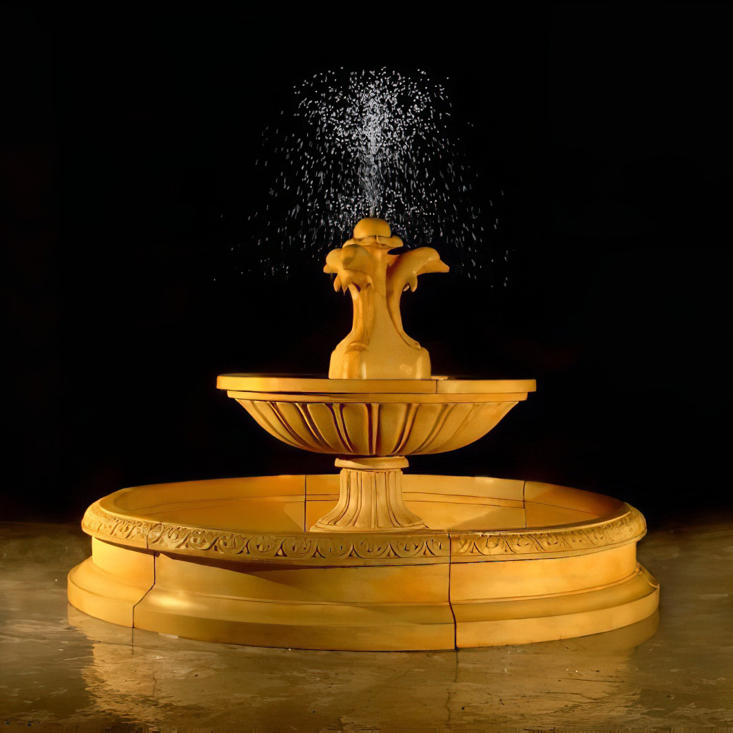 Runde Brunnen Einfassung aus Steinguss für Springbrunnen und Fontänen - Stagna / Calabria