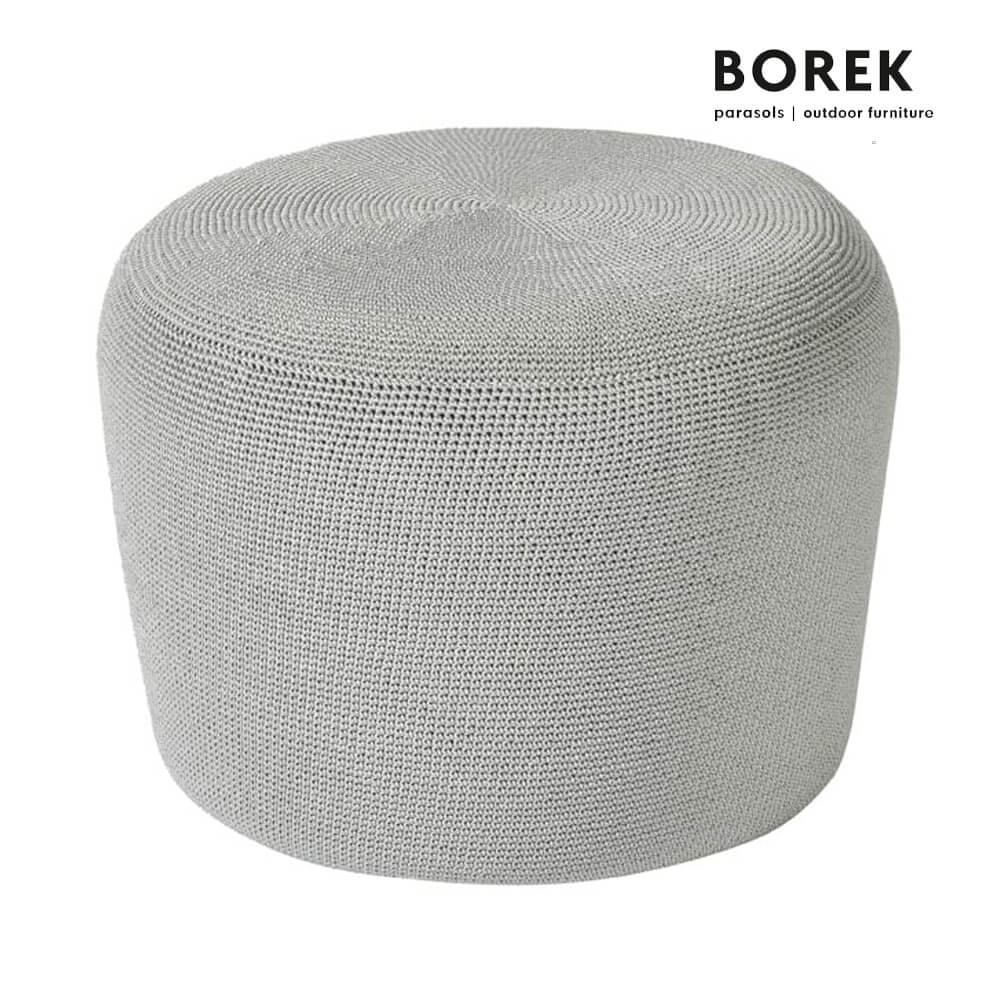 Pouf tricoté gris Borek pour jardin