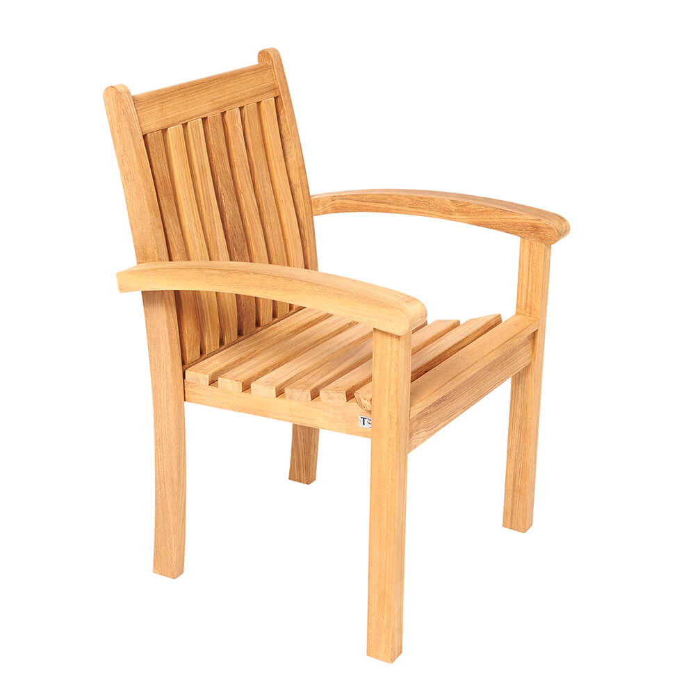 Stapelbarer Gartenstuhl aus Teakholz - modern - Ivy Stapelstuhl