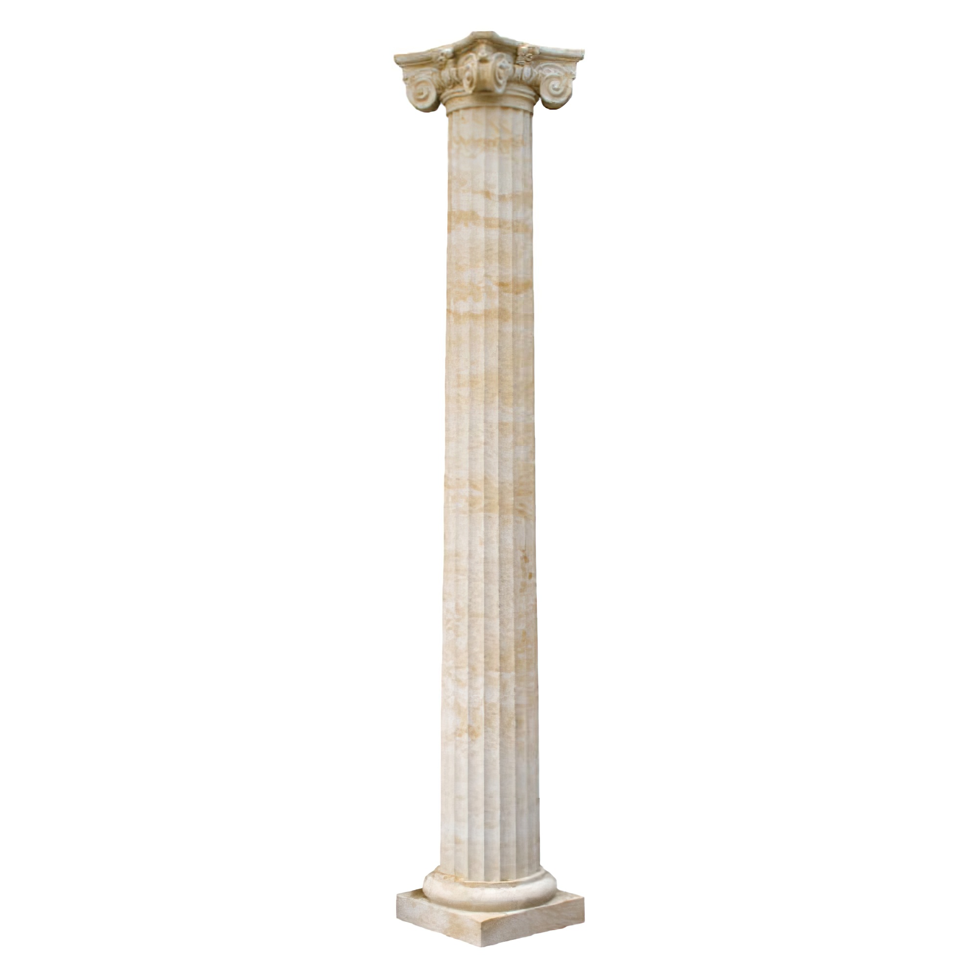 Ionische Säule mit Sockel und Kapitell aus Steinguss - Poto / Portland weiß