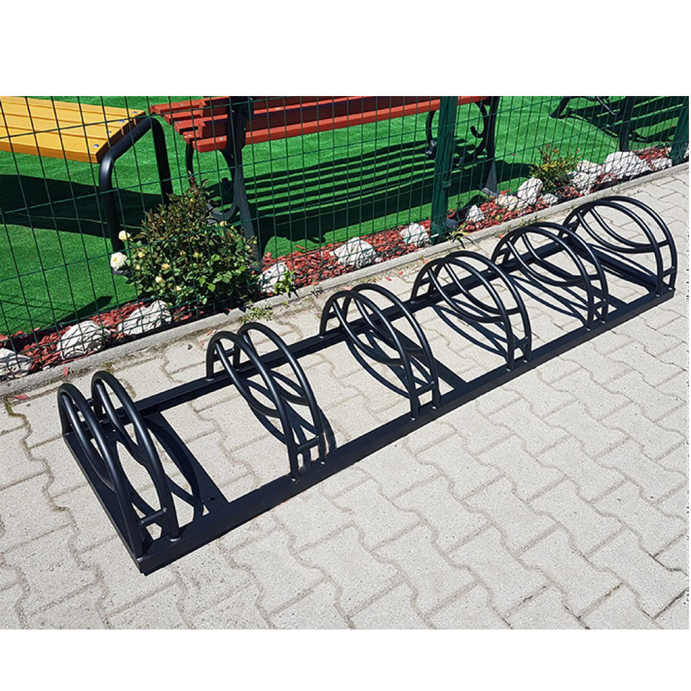 Schlichter Fahrradständer aus Metall für mehrere Fahrräder - Gudmundur / Grün / Fünf Fahrräder