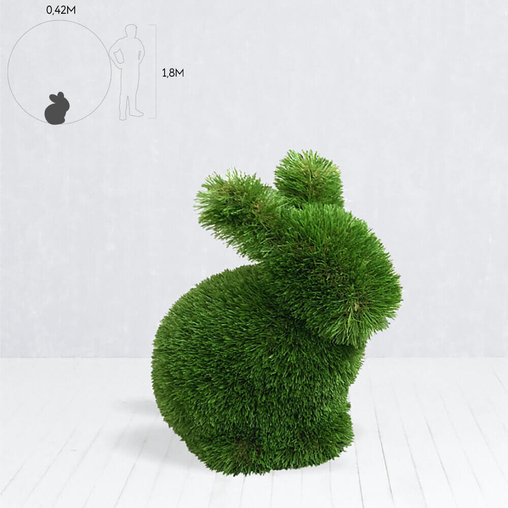 Hasenfigur für draußen - Formschnitt - GFK & Kunstrasen - Hewin