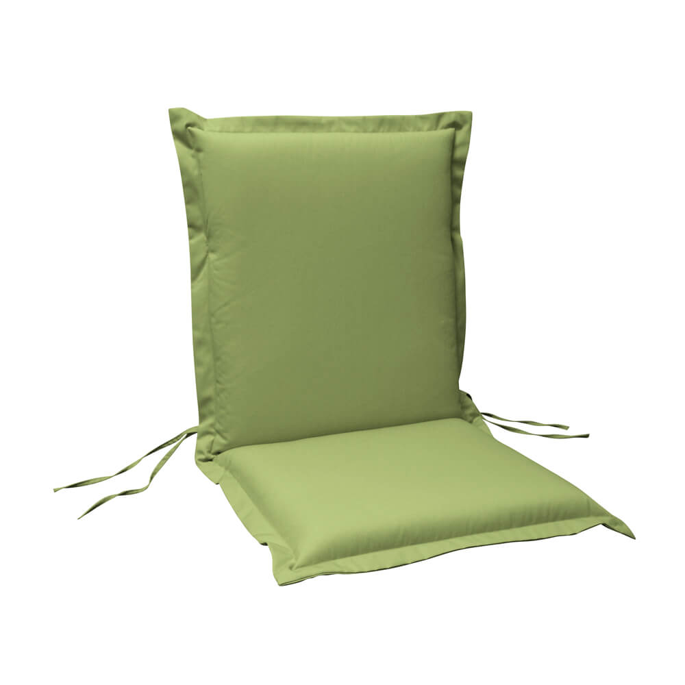 Coussin rembourré vert avec dossier pour chaise de jardin