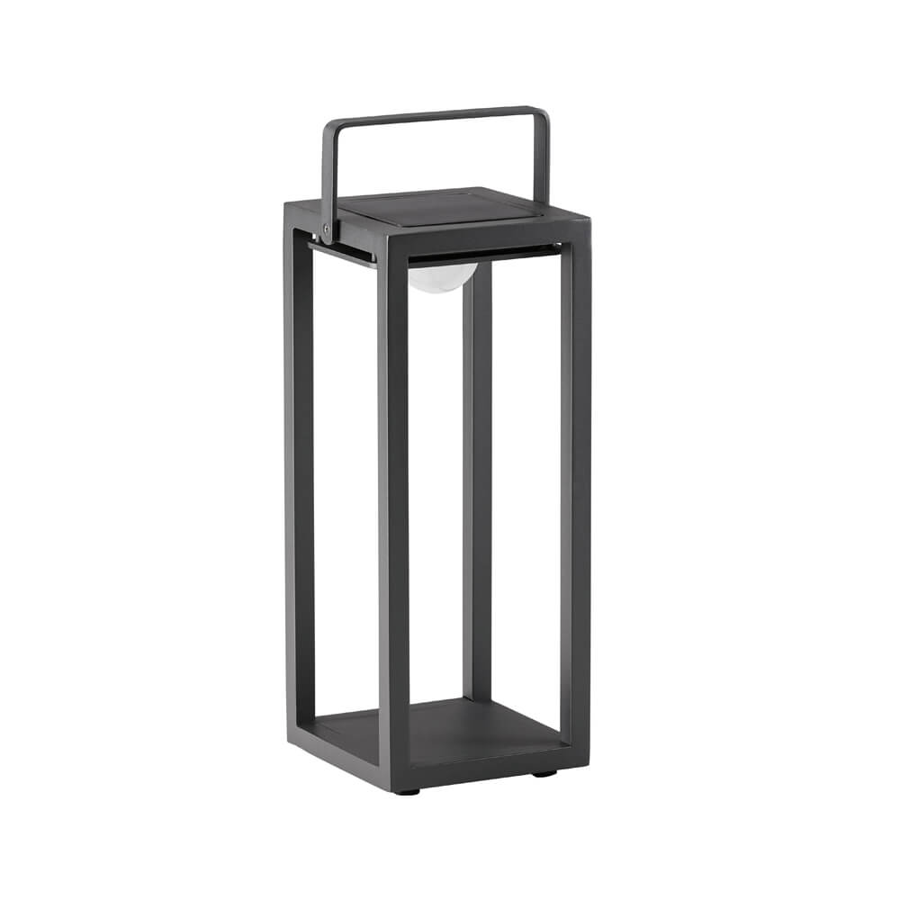Aluminium Solarleuchte in anthrazit mit USB - Solarleuchte Lima Alu / 53x21x20cm (HxBxT)