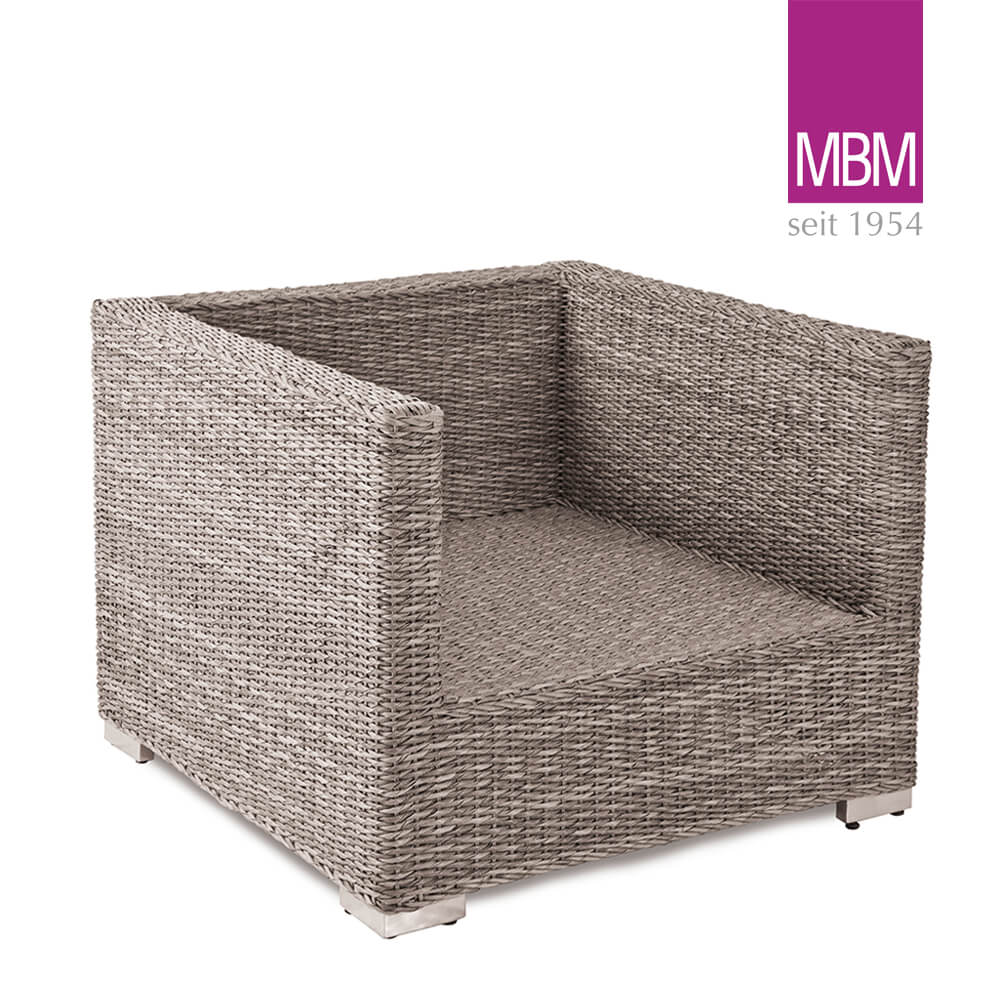 Komfortabler geflochtener Loungesessel von MBM - Loungesessel Bellini / ohne Kissen