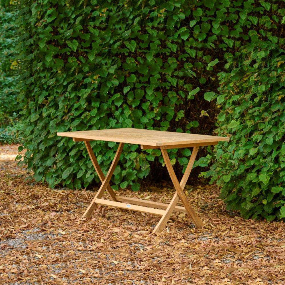 Eckiger Klapptisch aus Teakholz für den Garten - Masie Klapptisch / 75,5x120x80cm (HxBxT)