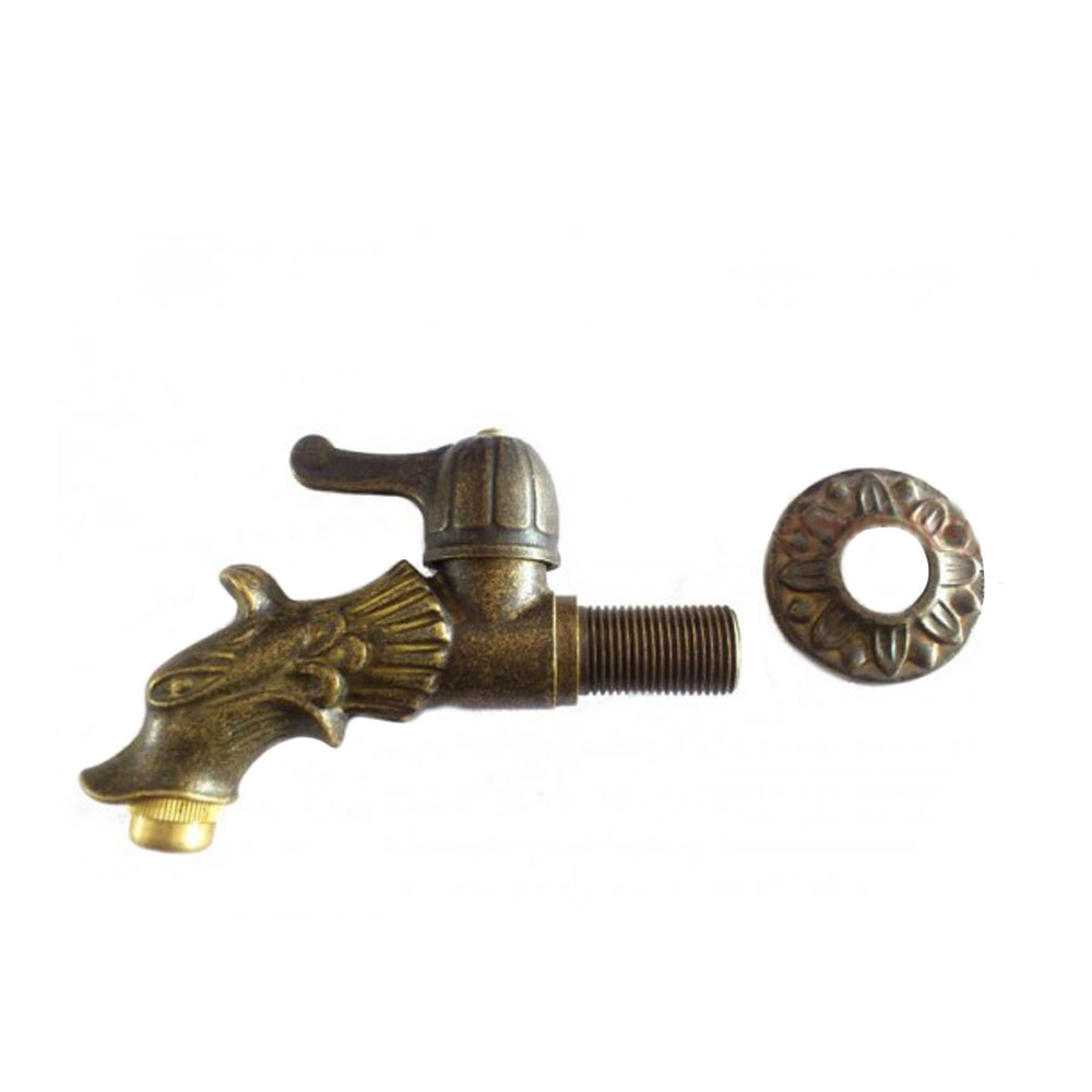 Antiker Wasserhahn aus Messing mit Tierkopf - Vilja