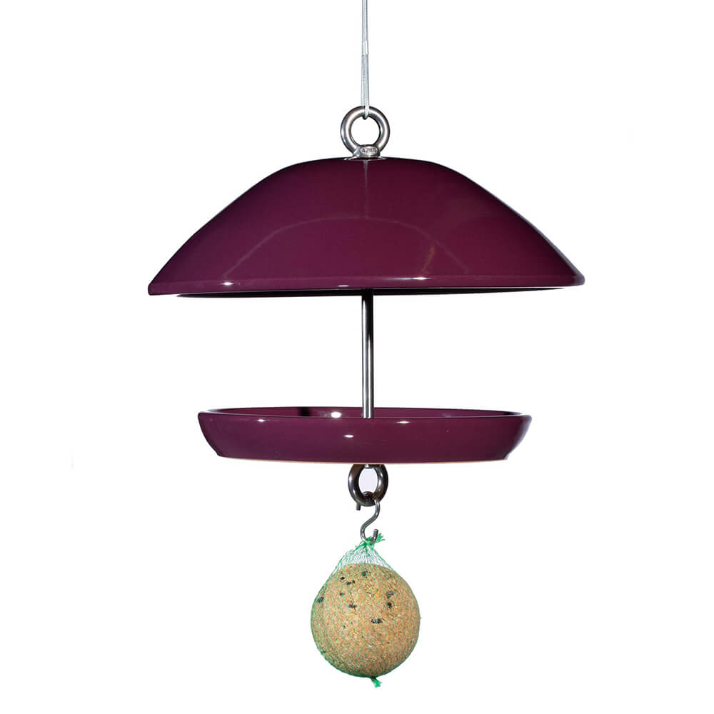 Frostsicheres Garten Vogelhäuschen aus bester Keramik - Fuchsia -Rund - Zum Aufhängen - Birdy Roza