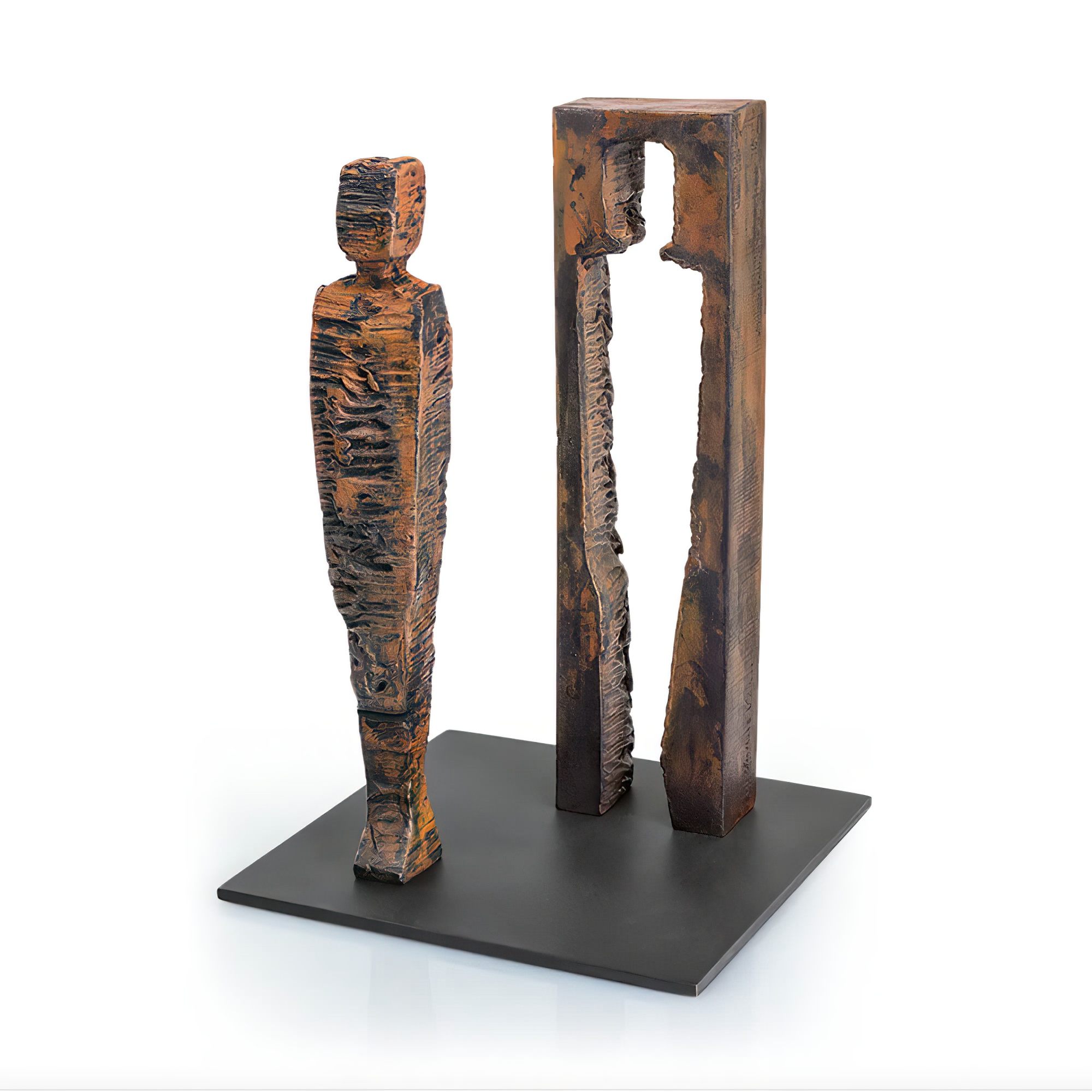 Abstrakte Bronze Mannfigur von Künstlerhand - Kubus, männlich