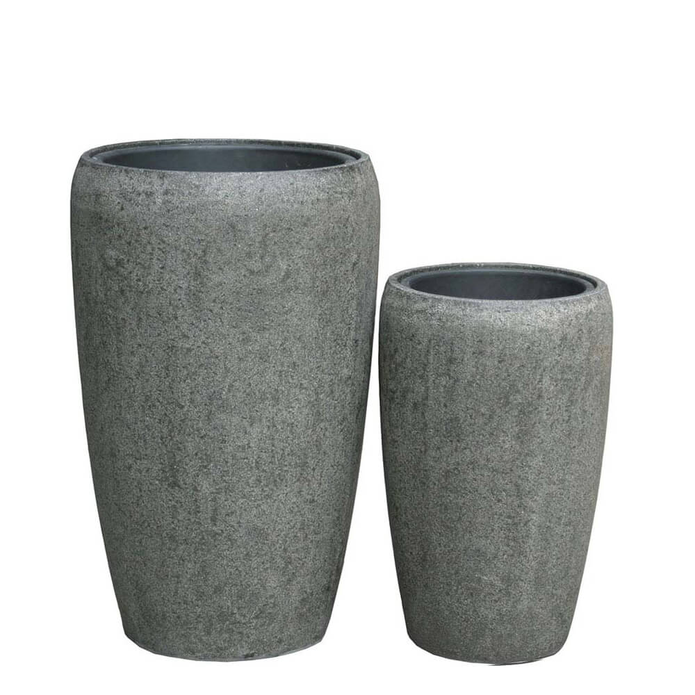 Outdoor Pflanzgefäß im 2er Set - Polystone - mit Einsatz - Follina