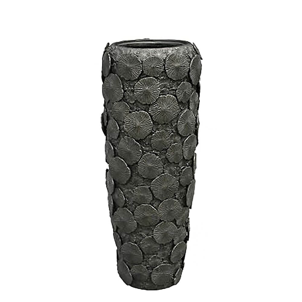XXL Vase mit Einsatz - Polystone - Grau - Indoor - Rund - Semere / 97x38cm (HxDm) / ohne Wasserstandsanzeiger