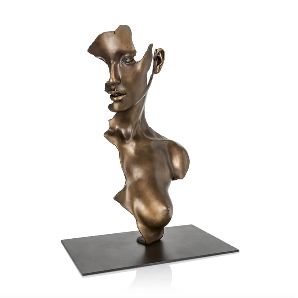 Limitierte Frauenbüste aus Bronze - modern - Fragmented girl