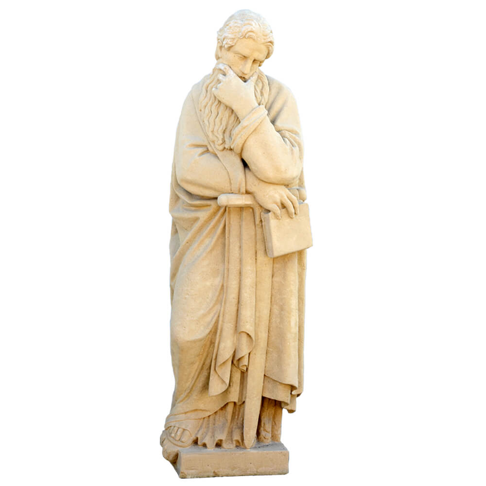 Skulptur mit dem Apostel Paulus / Portland weiß