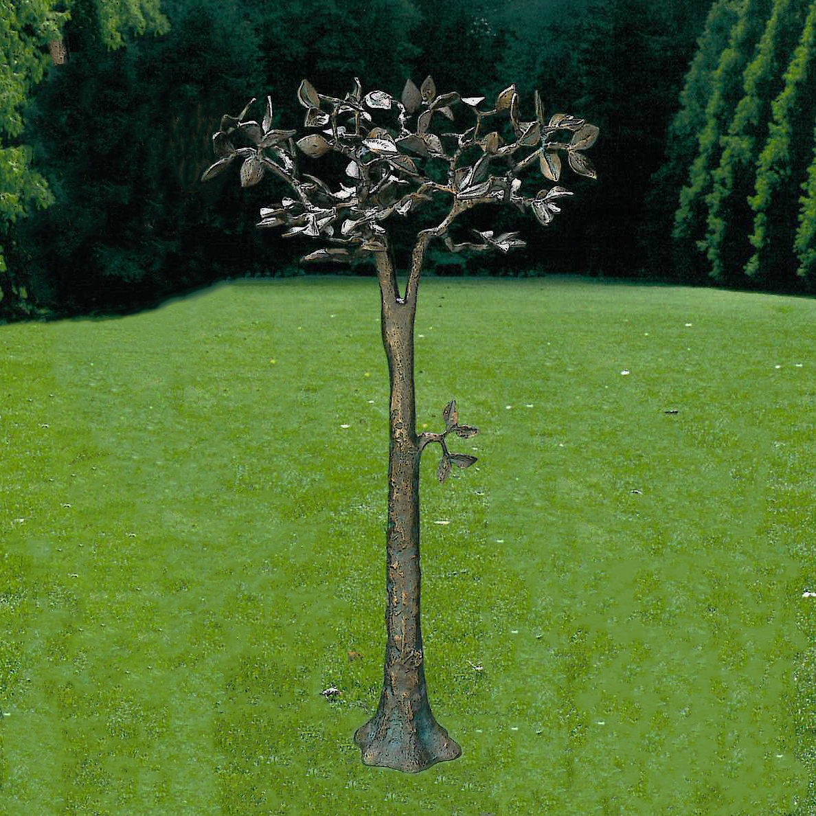 Großer Baum aus Bronze mit Patina - 100cm - für Sockel - Pieron