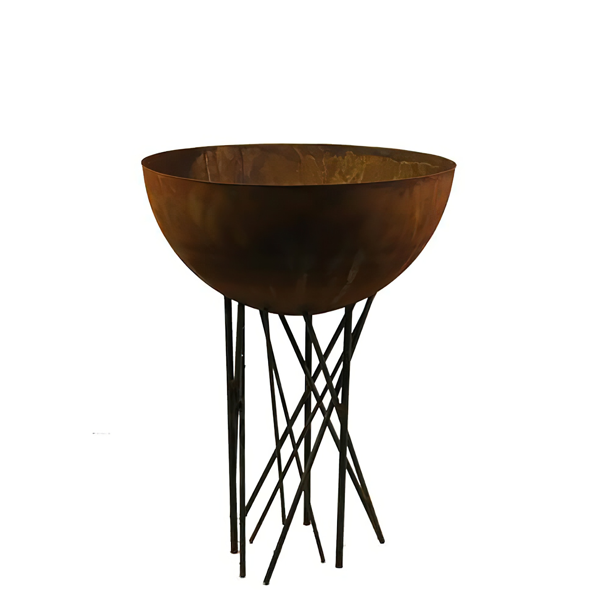 Halbkugel auf Stäben - Rost Metall Deko Schale - Testa Altum