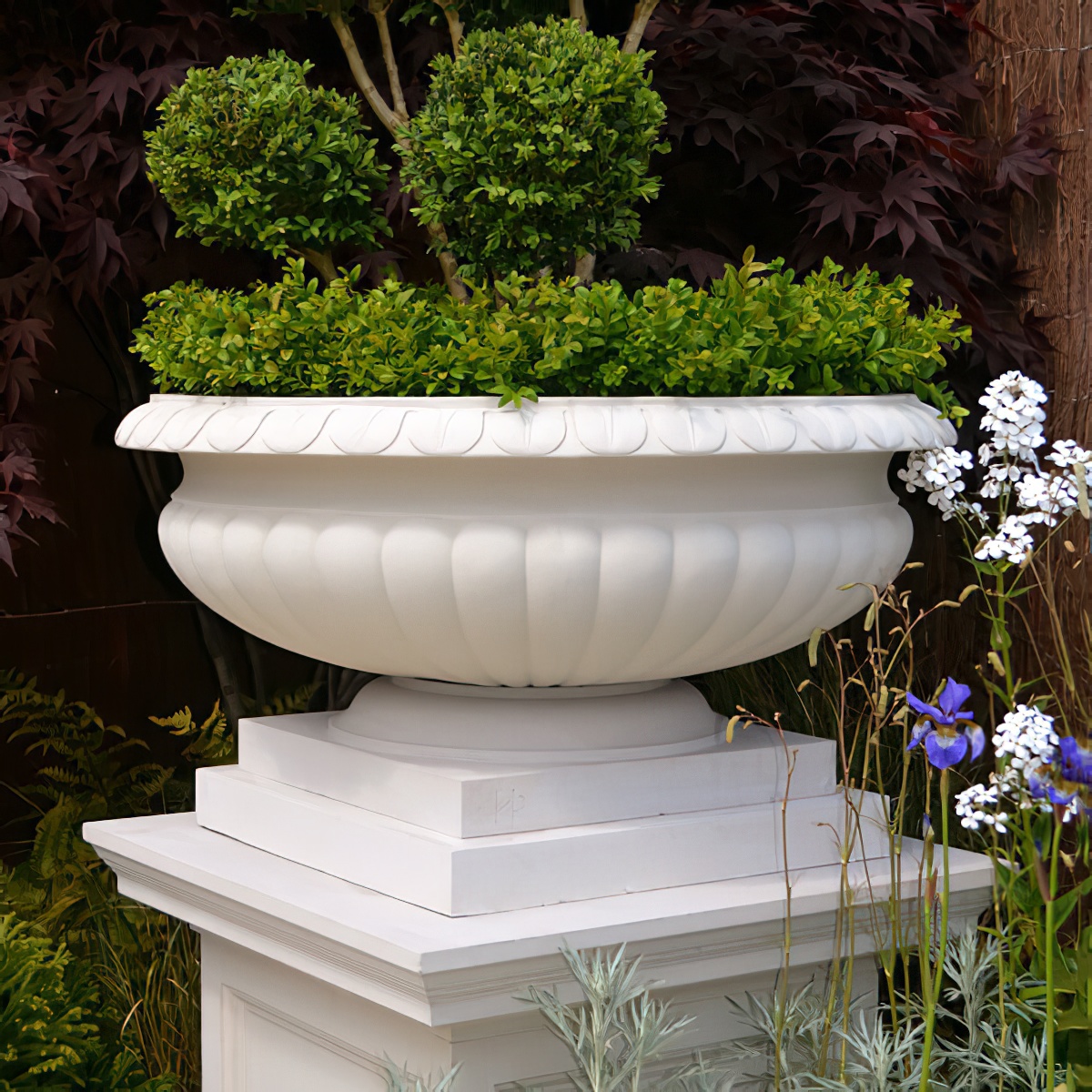 Große Pflanzschale Steinguss winterfest - Orleander / Sand