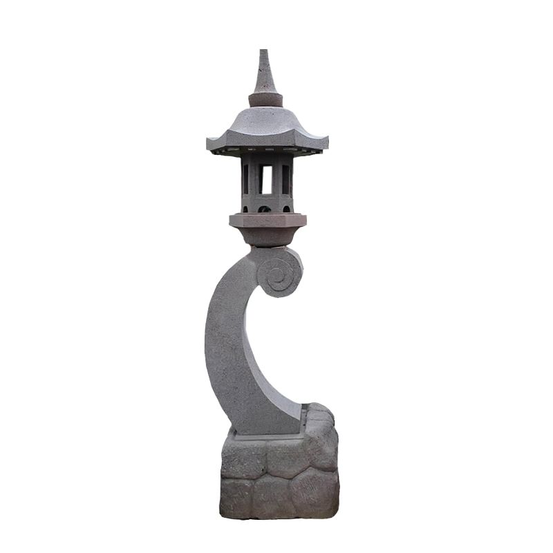 Lanterne de jardin en pierre décorative asiatique au design élégant