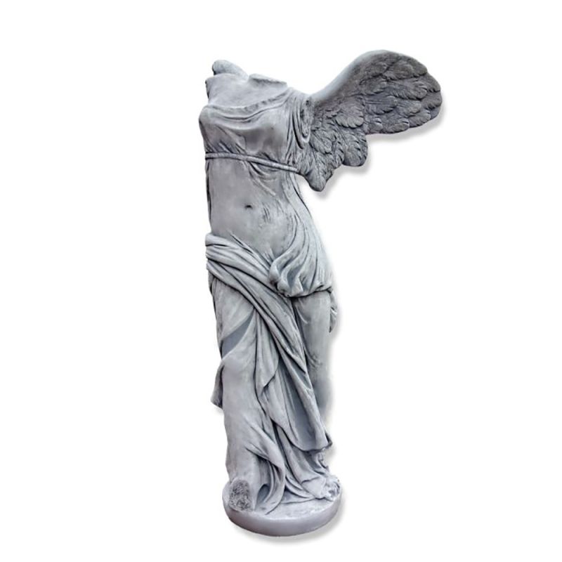 Sculpture en pierre blanche d'une femme ailée sans tête pour décoration de jardin exclusive