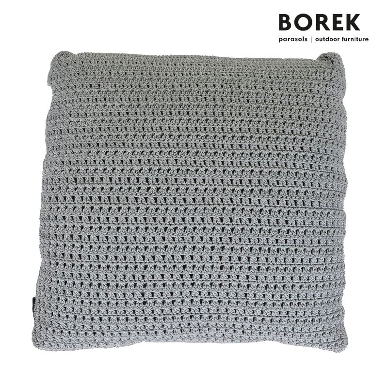 Coussin carré gris tressé à la main pour l'extérieur par Borek