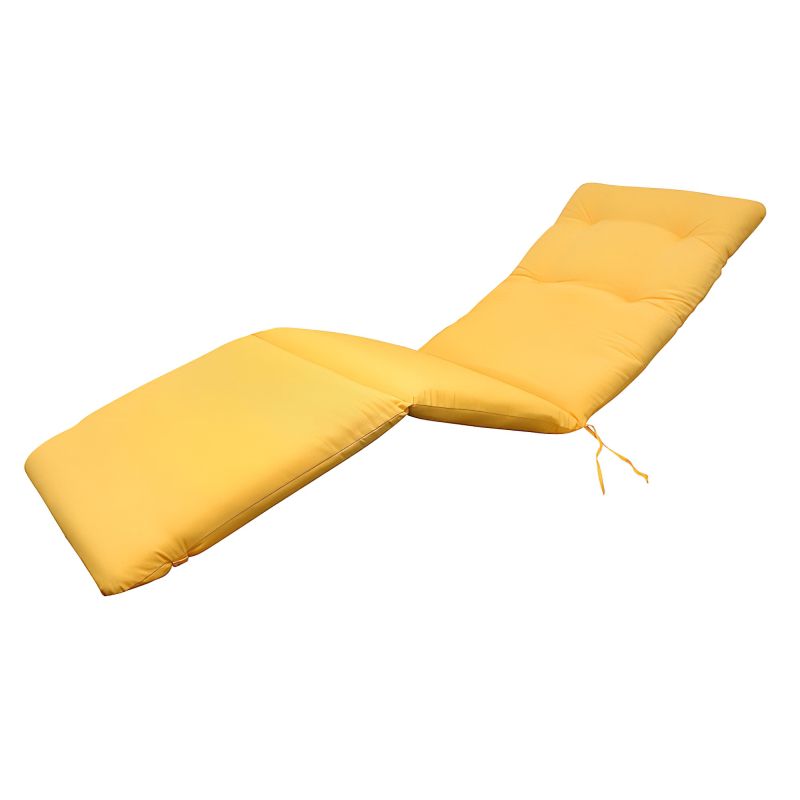 Cuscino imbottito giallo per sdraio da giardino con schienale regolabile