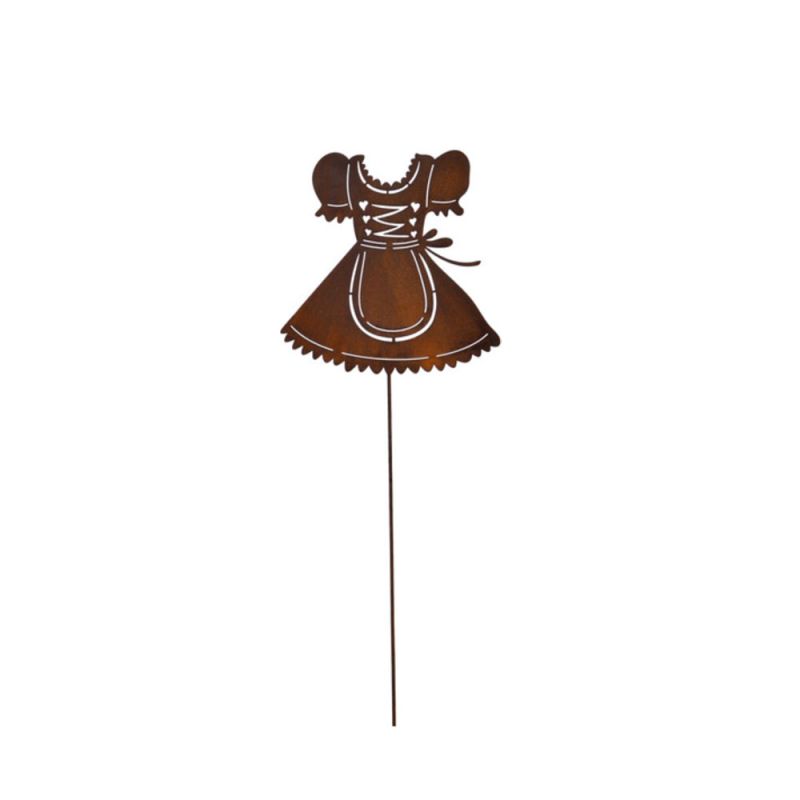 Tige en métal brune en forme de robe traditionnelle pour décoration de jardin