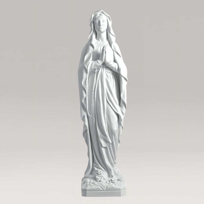 Sculpture blanche d'une femme en prière comme décoration de jardin exclusive