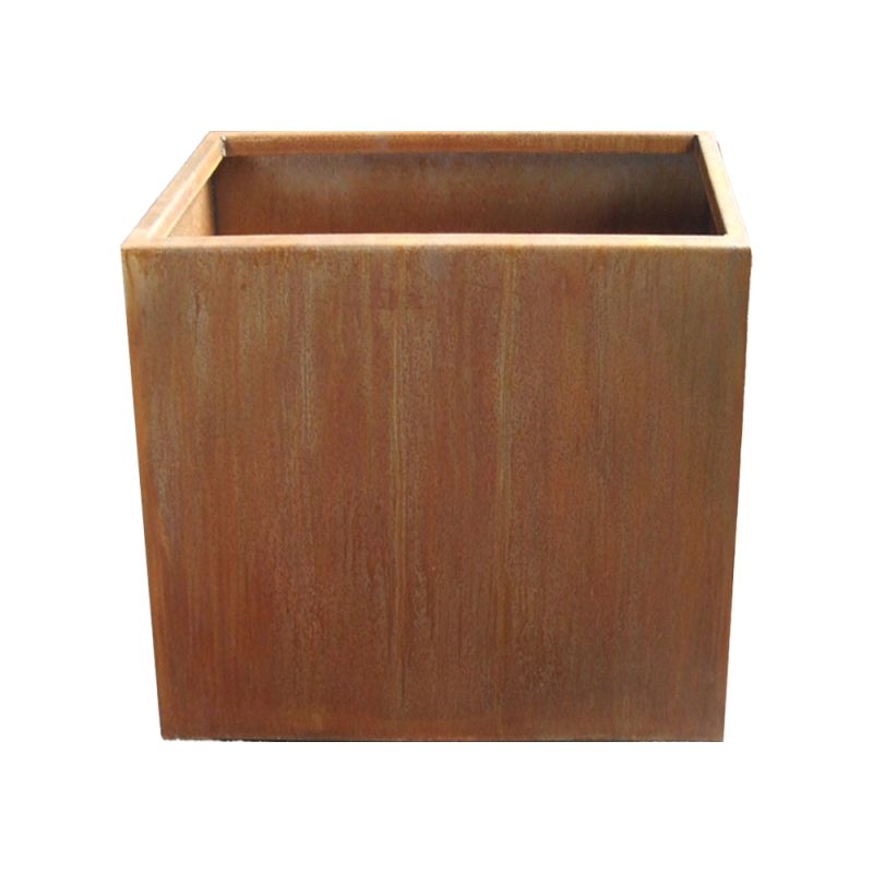 Jardinière carrée rustique en métal pour jardin