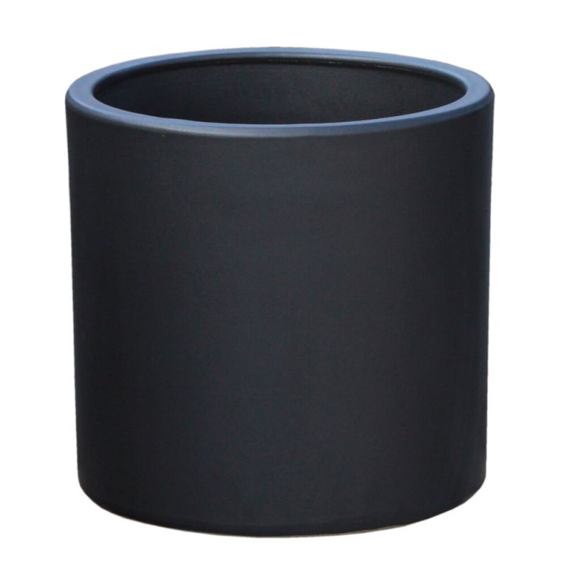 Pot de fleurs rond noir simple, idéal pour la décoration de jardin ou les plantes