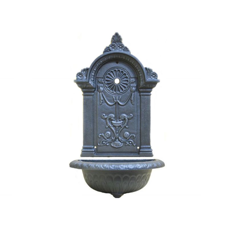 Fontana decorativa da parete in metallo con ornamenti per il giardino
