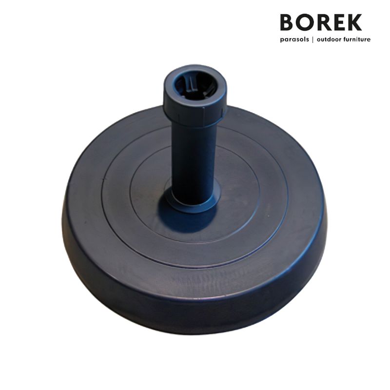 Base rotonda nera per ombrellone in plastica per mobili da giardino