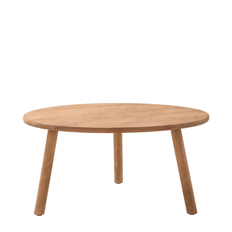 Table de jardin ronde moderne en bois avec trois pieds